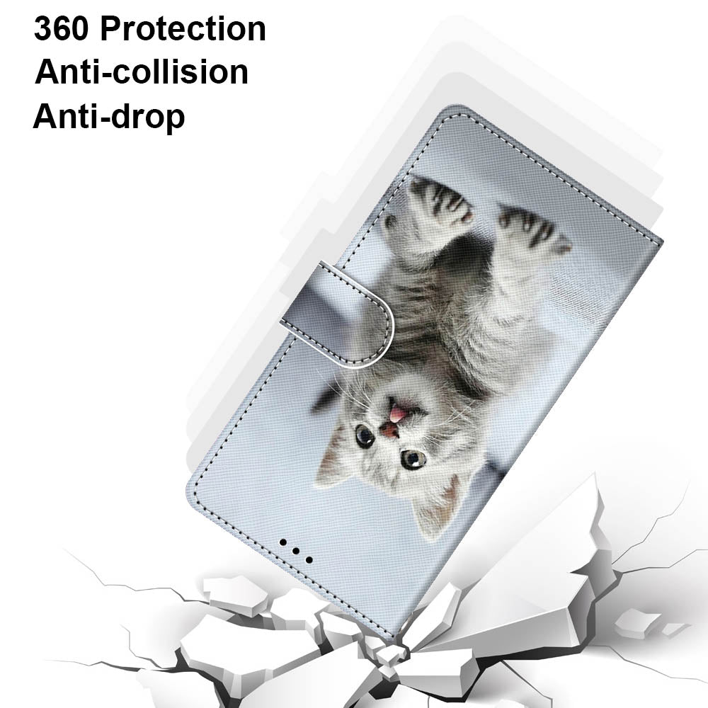 For Samsung Galaxy S20 FE 4G/5G/S20 Lite/S20 FE 2022 Anti-Drop Wallet Stand Case Pattern Printing Shell - Cat