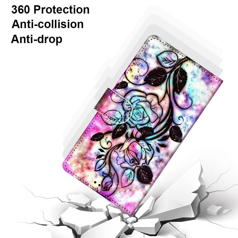 For Samsung Galaxy S20 FE 4G/5G/S20 Lite/S20 FE 2022 Anti-Drop Wallet Stand Case Pattern Printing Shell - Colorful Flower