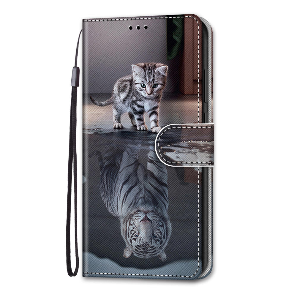 For Samsung Galaxy S20 FE 4G/5G/S20 Lite/S20 FE 2022 Anti-Drop Wallet Stand Case Pattern Printing Shell - Cat and Tiger