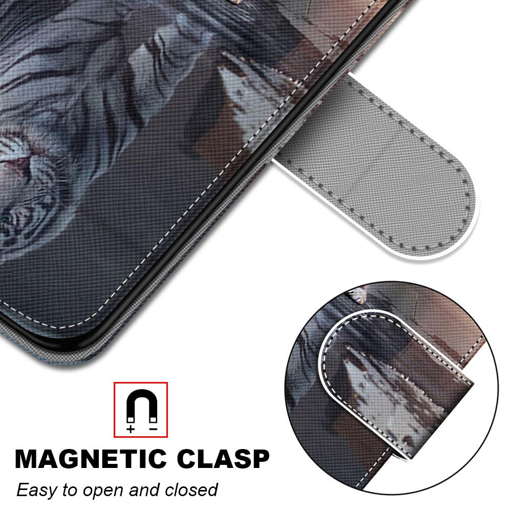 For Samsung Galaxy S20 FE 4G/5G/S20 Lite/S20 FE 2022 Anti-Drop Wallet Stand Case Pattern Printing Shell - Cat and Tiger