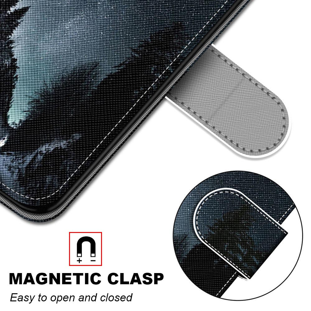 For Samsung Galaxy S20 FE 4G/5G/S20 Lite/S20 FE 2022 Anti-Drop Wallet Stand Case Pattern Printing Shell - Night