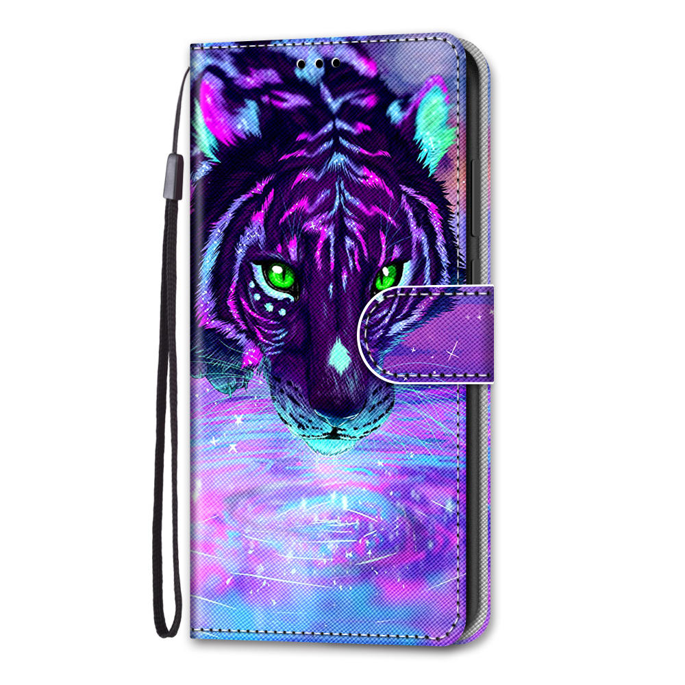 For Samsung Galaxy S20 FE 4G/5G/S20 Lite/S20 FE 2022 Anti-Drop Wallet Stand Case Pattern Printing Shell - Tiger