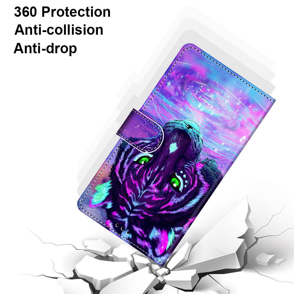 For Samsung Galaxy S20 FE 4G/5G/S20 Lite/S20 FE 2022 Anti-Drop Wallet Stand Case Pattern Printing Shell - Tiger