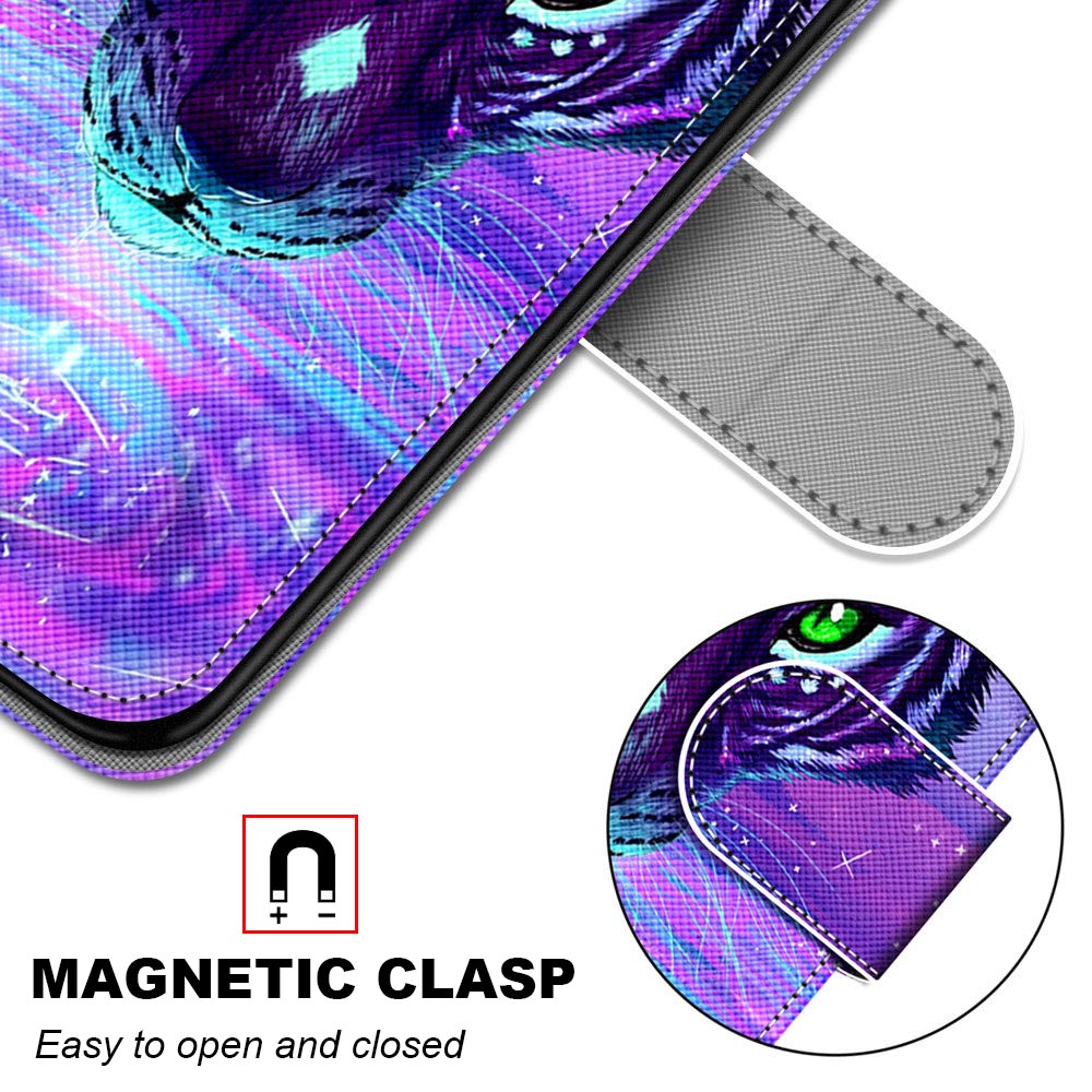 For Samsung Galaxy S20 FE 4G/5G/S20 Lite/S20 FE 2022 Anti-Drop Wallet Stand Case Pattern Printing Shell - Tiger