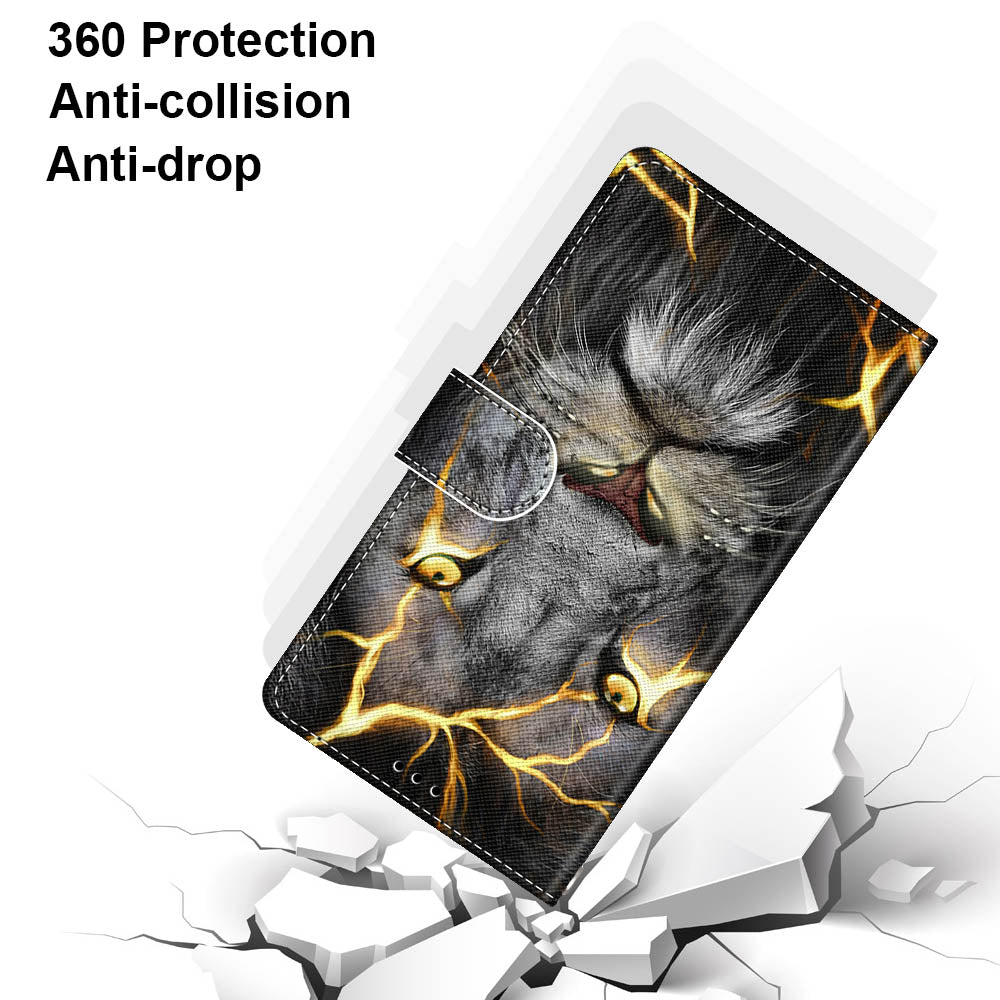 For Samsung Galaxy S20 FE 4G/5G/S20 Lite/S20 FE 2022 Anti-Drop Wallet Stand Case Pattern Printing Shell - Lion