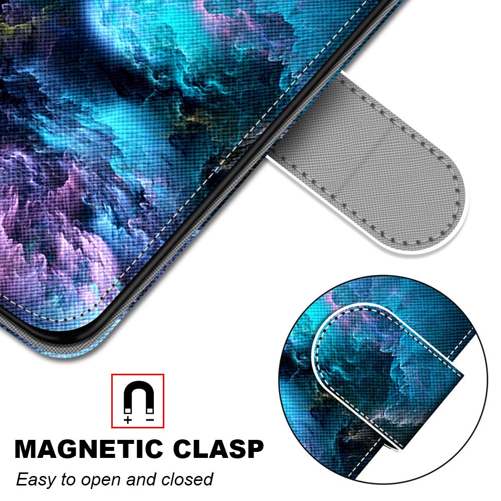 For Samsung Galaxy S20 FE 4G/5G/S20 Lite/S20 FE 2022 Anti-Drop Wallet Stand Case Pattern Printing Shell - Cloud