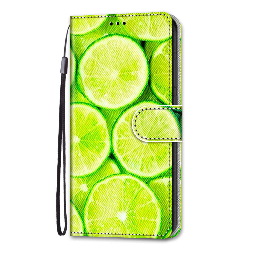 Pattern Printing Phone Case for Samsung Galaxy S20 FE 4G/5G/S20 Lite/S20 FE 2022, PU Leather Stand Flip Wallet Cover - Lime