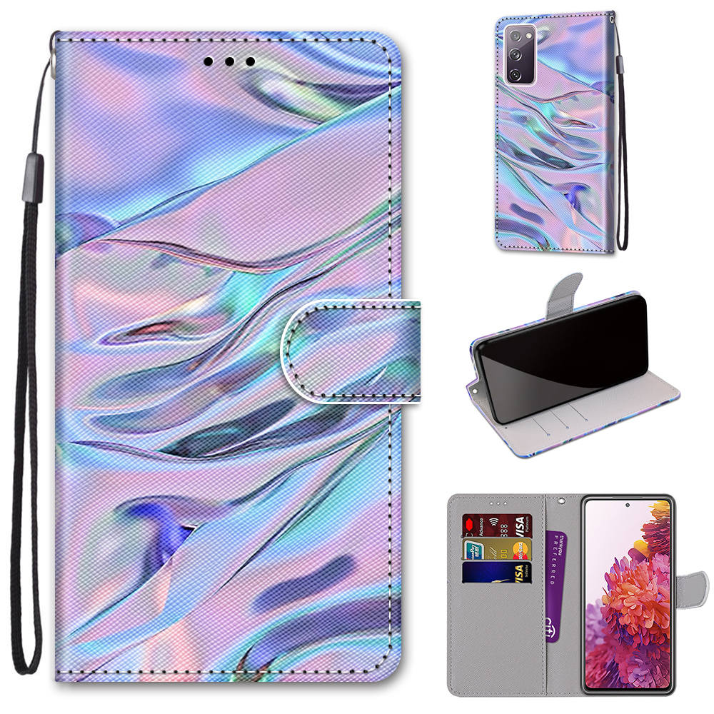 Pattern Printing Phone Case for Samsung Galaxy S20 FE 4G/5G/S20 Lite/S20 FE 2022, PU Leather Stand Flip Wallet Cover - Wrinkle Pattern