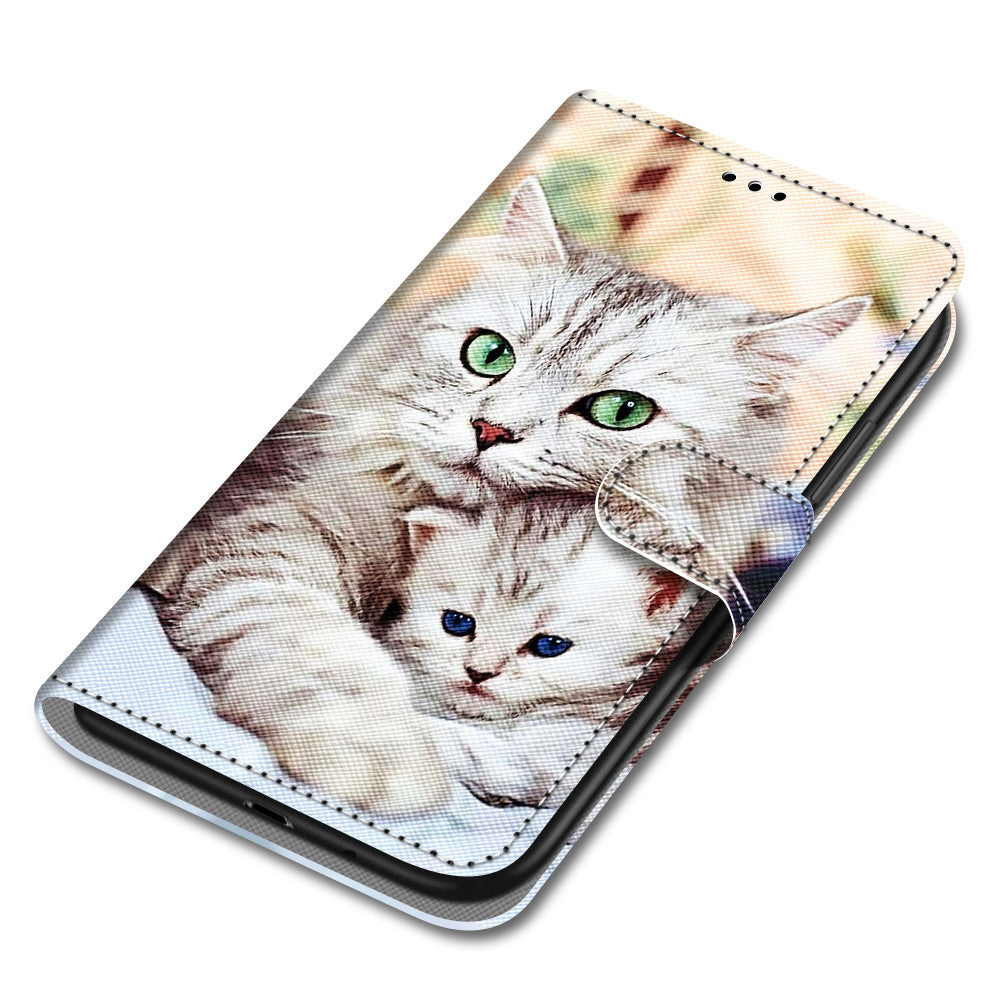 Pattern Printing Phone Case for Samsung Galaxy S20 FE 4G/5G/S20 Lite/S20 FE 2022, PU Leather Stand Flip Wallet Cover - Two Cats