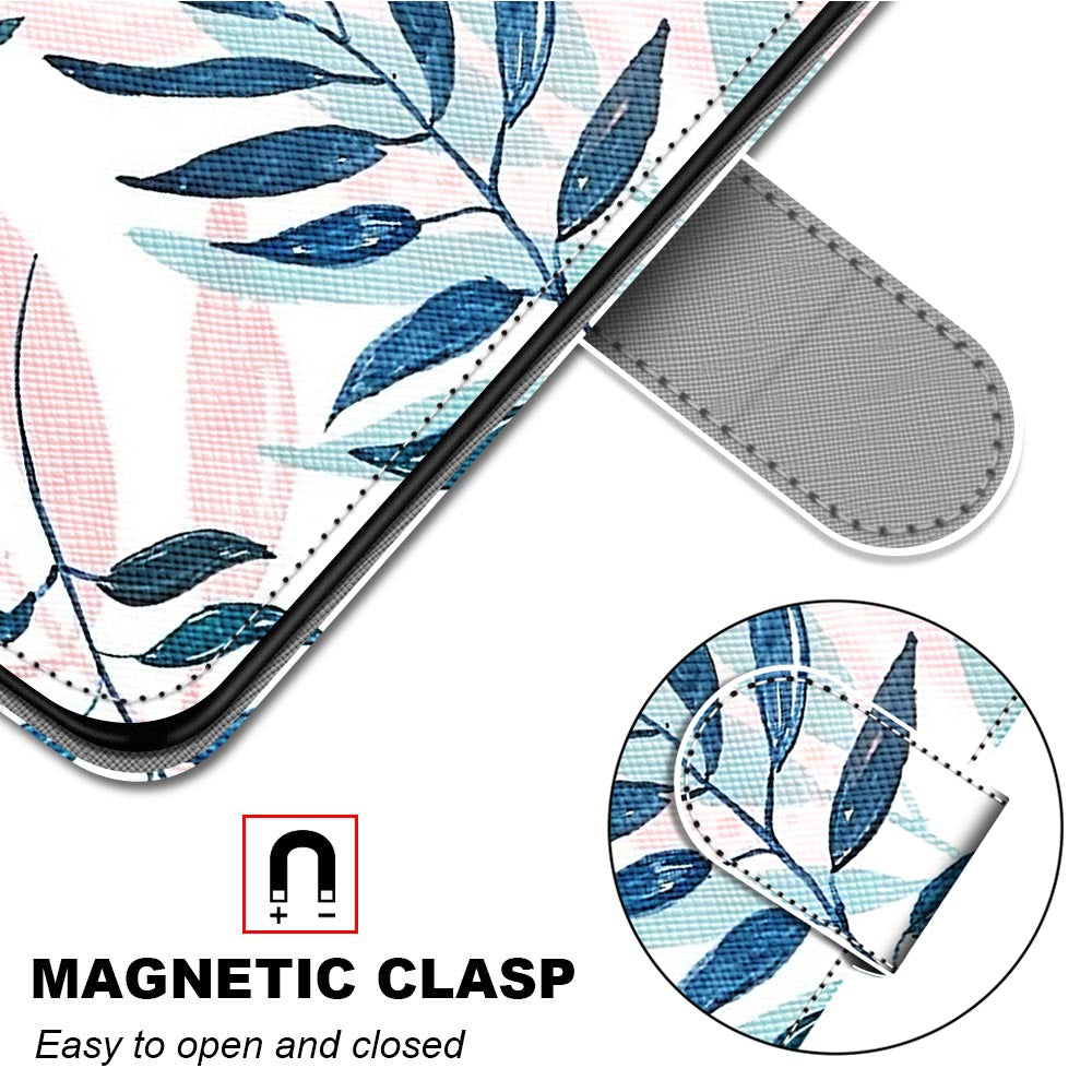 Pattern Printing Phone Case for Samsung Galaxy S20 FE 4G/5G/S20 Lite/S20 FE 2022, PU Leather Stand Flip Wallet Cover - Leaf