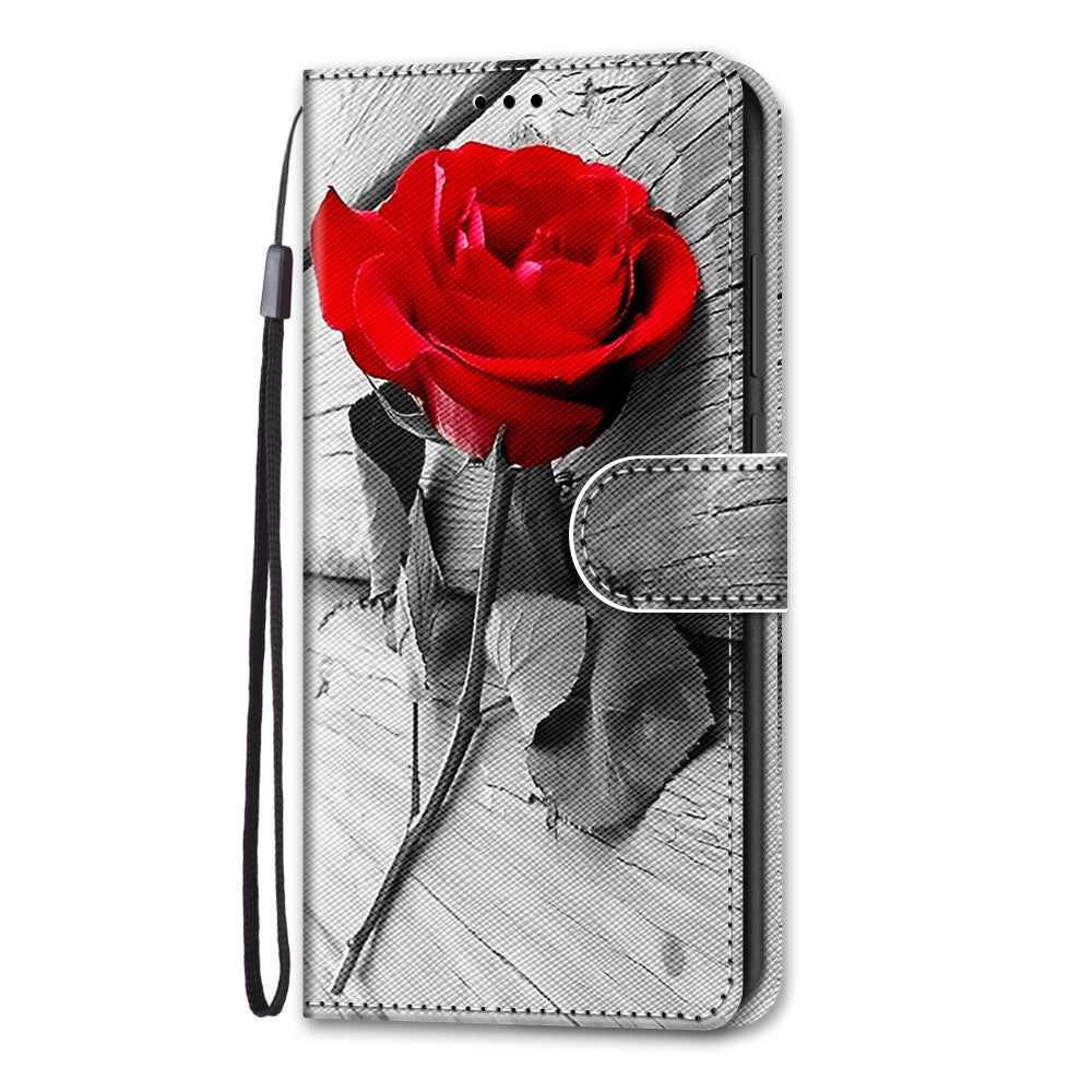 Pattern Printing Phone Case for Samsung Galaxy S20 FE 4G/5G/S20 Lite/S20 FE 2022, PU Leather Stand Flip Wallet Cover - Rose