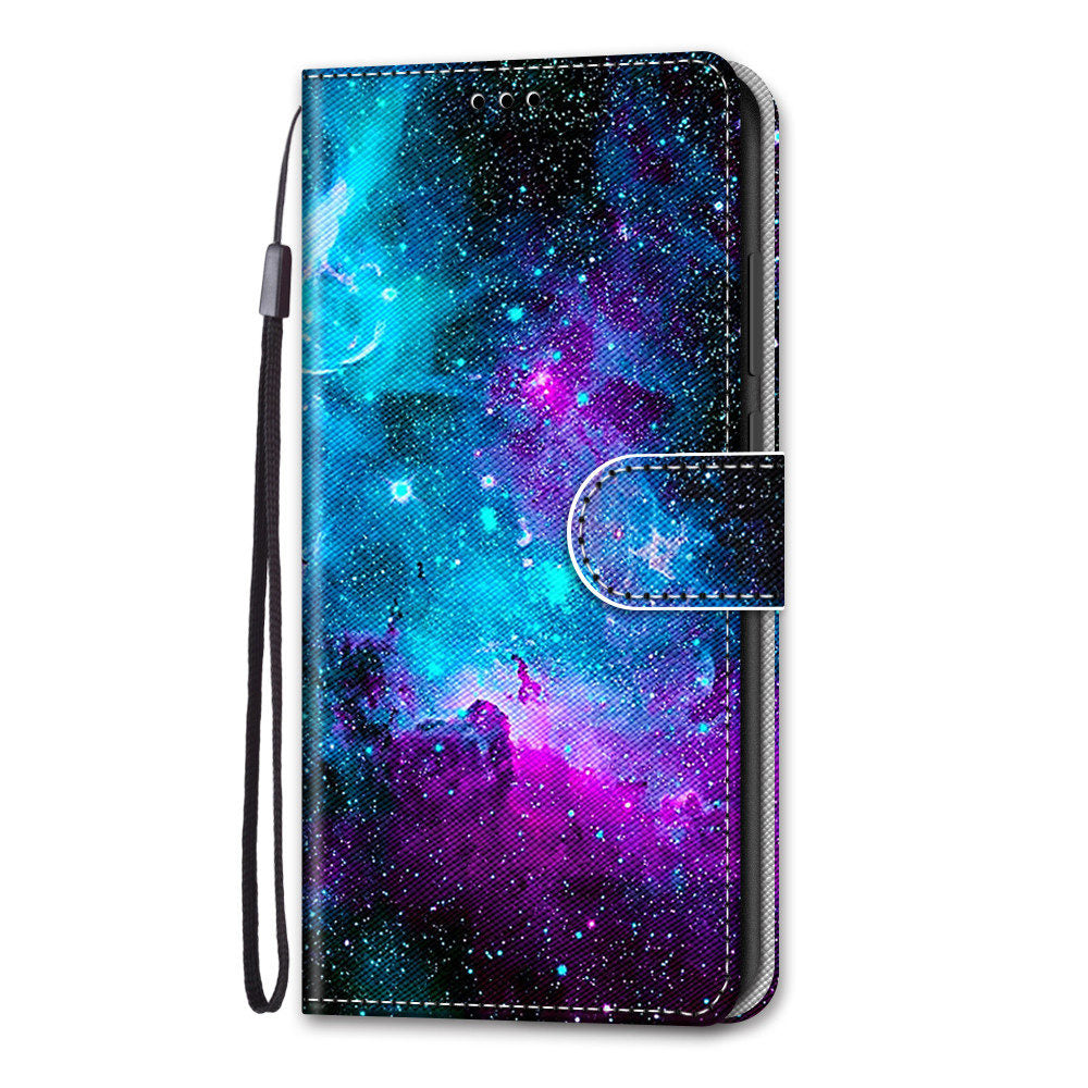 Pattern Printing Phone Case for Samsung Galaxy S20 FE 4G/5G/S20 Lite/S20 FE 2022, PU Leather Stand Flip Wallet Cover - Universe