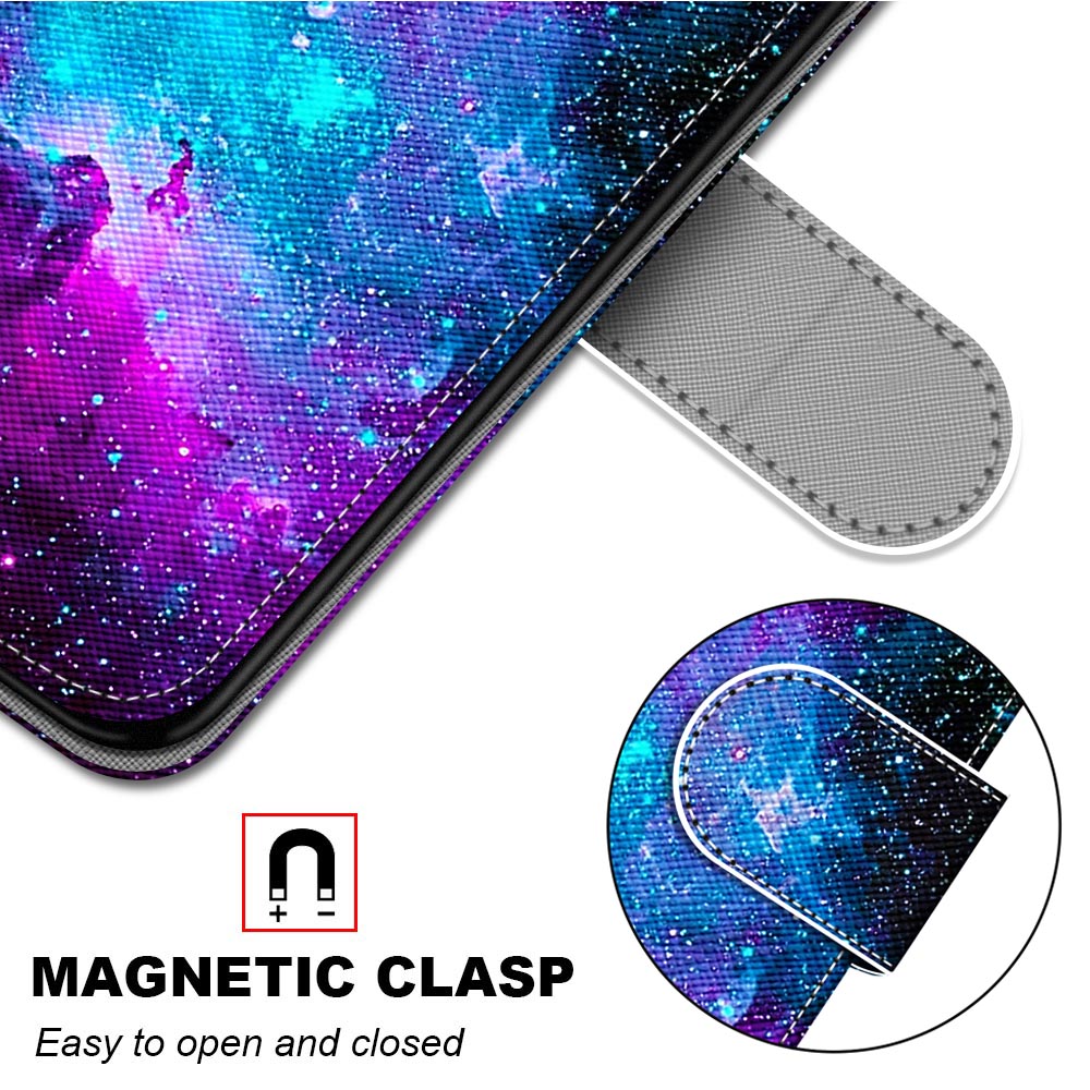 Pattern Printing Phone Case for Samsung Galaxy S20 FE 4G/5G/S20 Lite/S20 FE 2022, PU Leather Stand Flip Wallet Cover - Universe