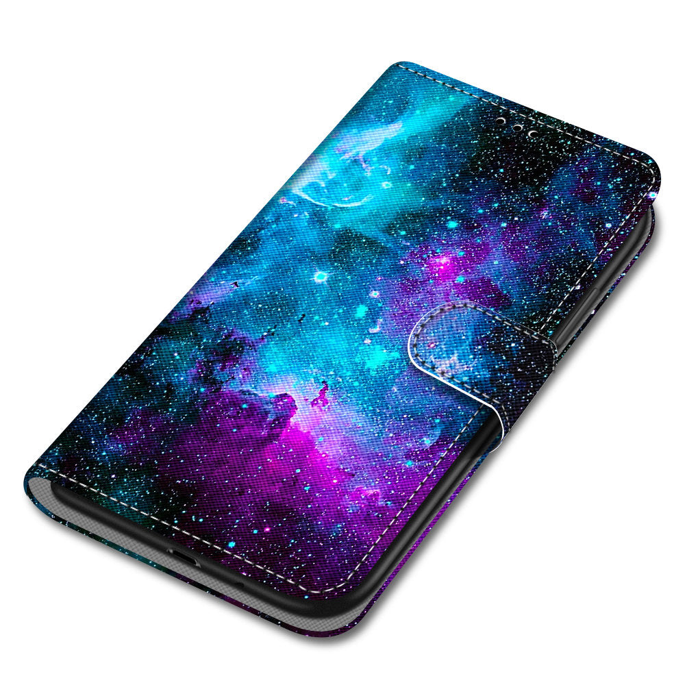 Pattern Printing Phone Case for Samsung Galaxy S20 FE 4G/5G/S20 Lite/S20 FE 2022, PU Leather Stand Flip Wallet Cover - Universe