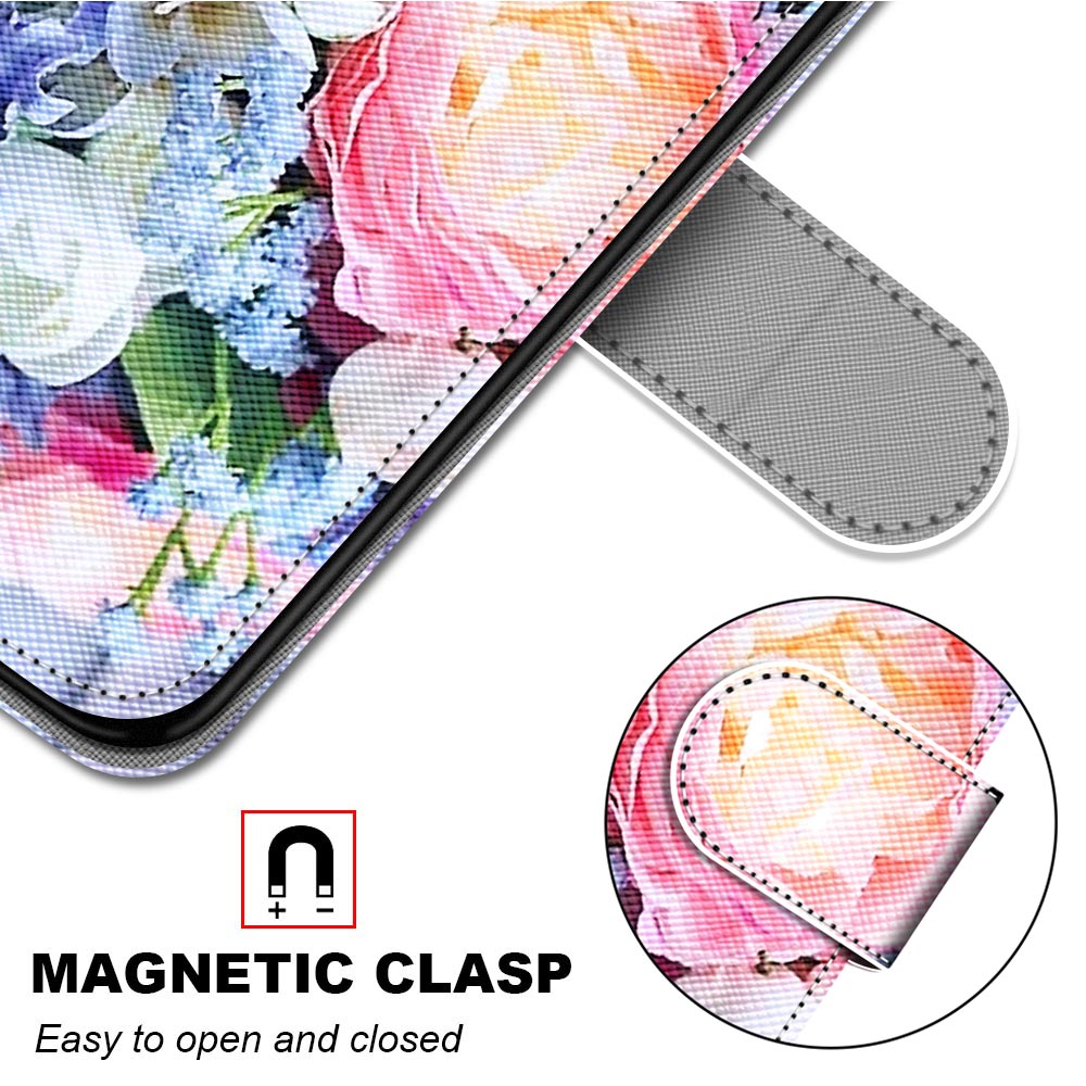 Pattern Printing Phone Case for Samsung Galaxy S20 FE 4G/5G/S20 Lite/S20 FE 2022, PU Leather Stand Flip Wallet Cover - Blooming Flower