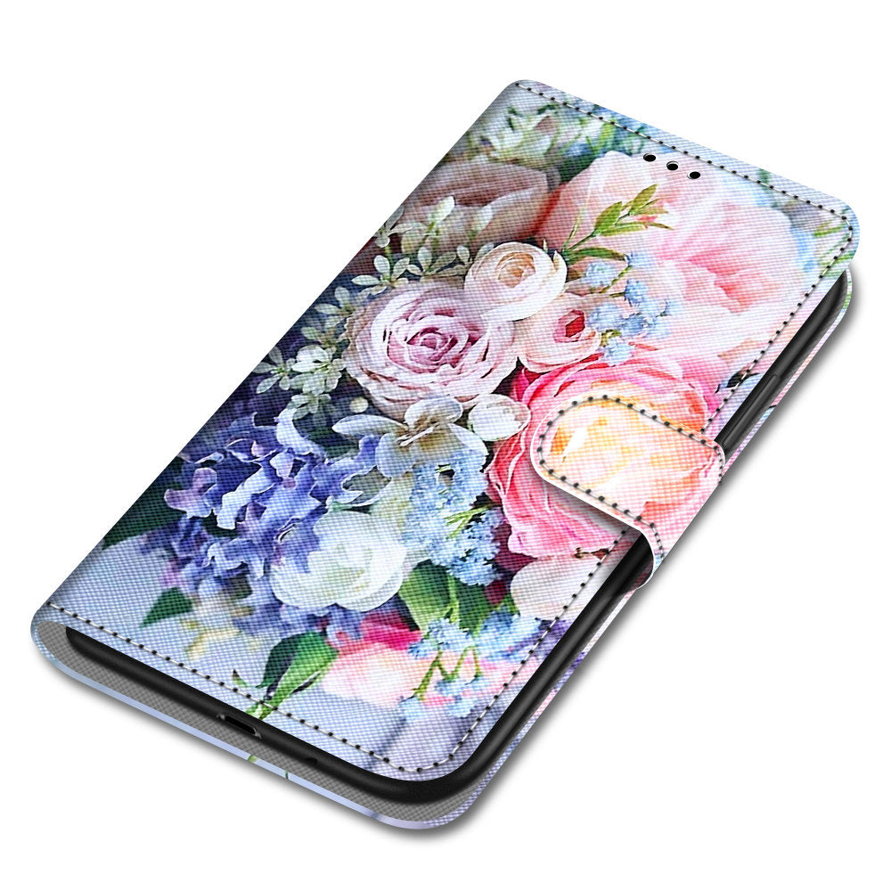 Pattern Printing Phone Case for Samsung Galaxy S20 FE 4G/5G/S20 Lite/S20 FE 2022, PU Leather Stand Flip Wallet Cover - Blooming Flower