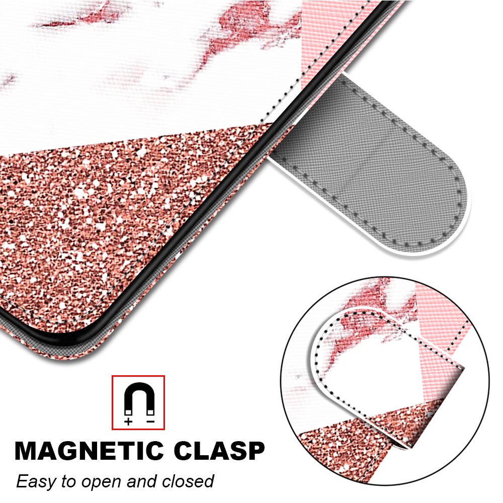 Pattern Printing Phone Case for Samsung Galaxy S20 FE 4G/5G/S20 Lite/S20 FE 2022, PU Leather Stand Flip Wallet Cover - Marble Pattern