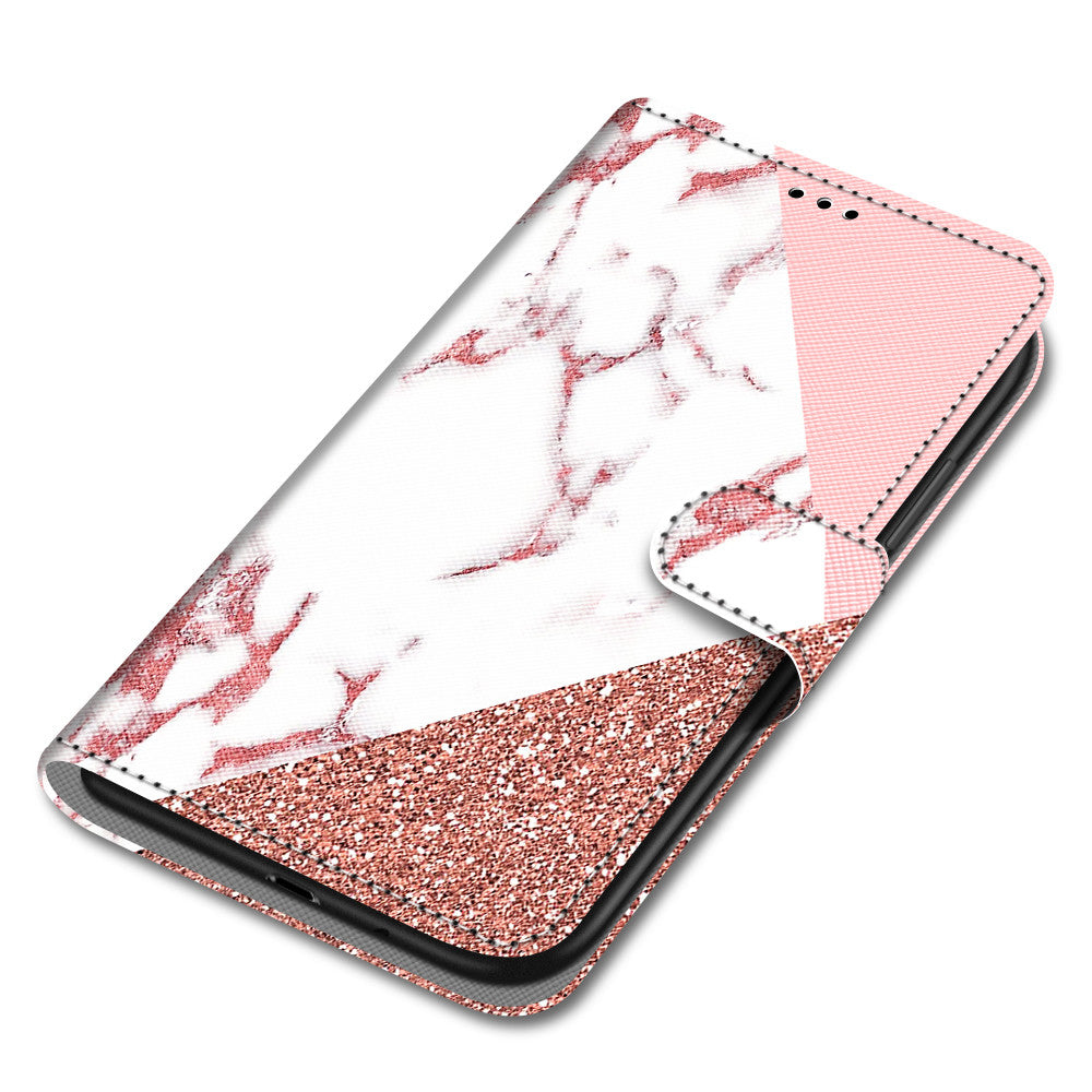 Pattern Printing Phone Case for Samsung Galaxy S20 FE 4G/5G/S20 Lite/S20 FE 2022, PU Leather Stand Flip Wallet Cover - Marble Pattern