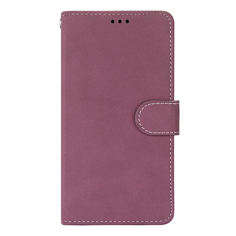 Retro Frosted Surface Wallet Leather Stand Phone Case for Samsung Galaxy S20 FE 4G/FE 5G/S20 Lite - Wine Red