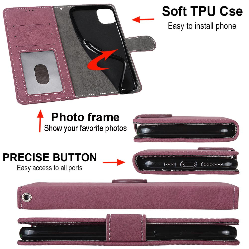 Retro Frosted Surface Wallet Leather Stand Phone Case for Samsung Galaxy S20 FE 4G/FE 5G/S20 Lite - Wine Red