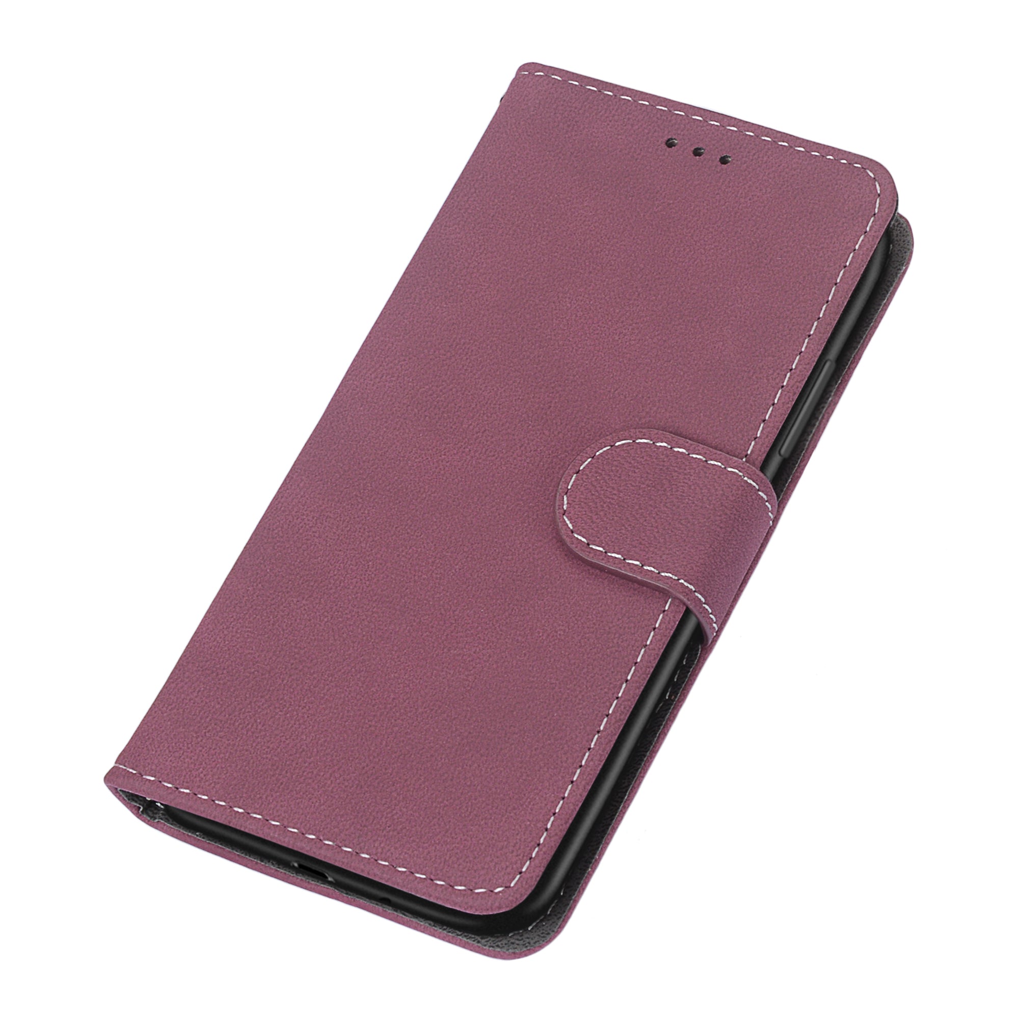 Retro Frosted Surface Wallet Leather Stand Phone Case for Samsung Galaxy S20 FE 4G/FE 5G/S20 Lite - Wine Red