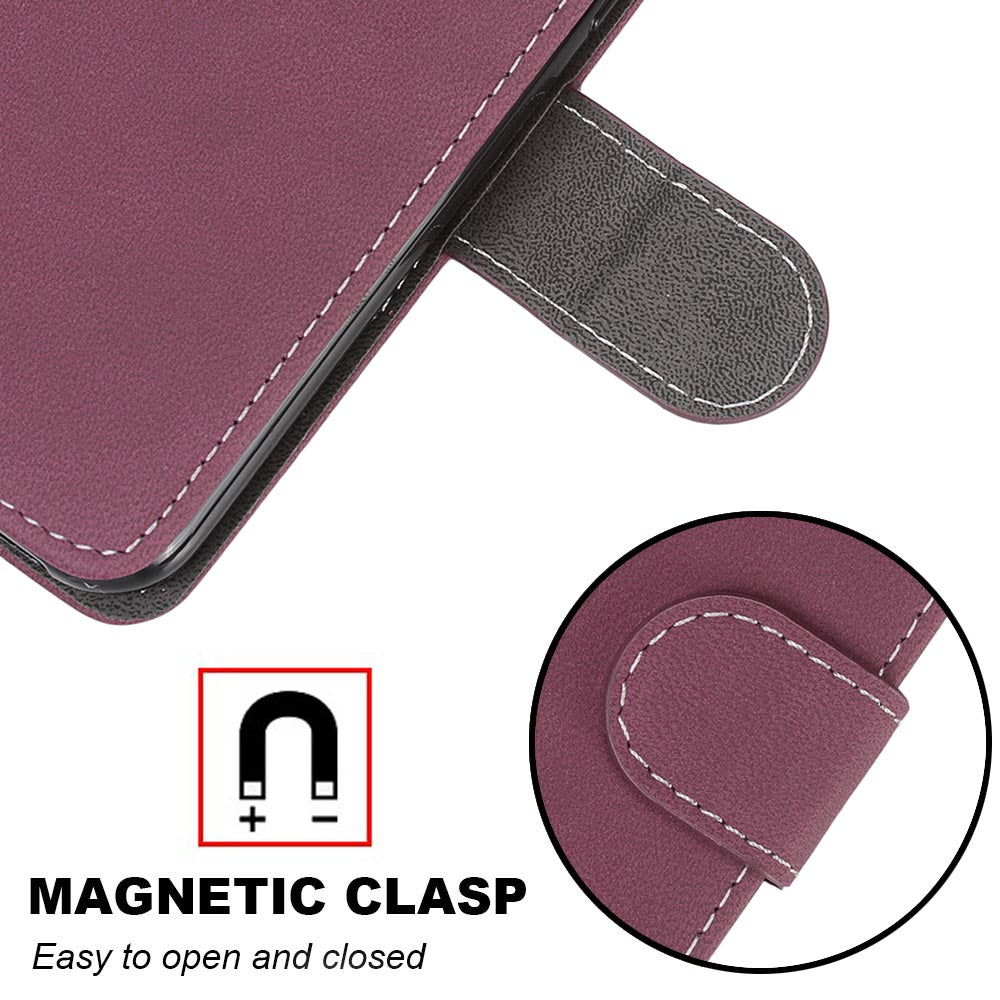 Retro Frosted Surface Wallet Leather Stand Phone Case for Samsung Galaxy S20 FE 4G/FE 5G/S20 Lite - Wine Red