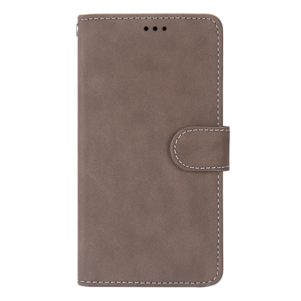 Retro Frosted Surface Wallet Leather Stand Phone Case for Samsung Galaxy S20 FE 4G/FE 5G/S20 Lite - Coffee