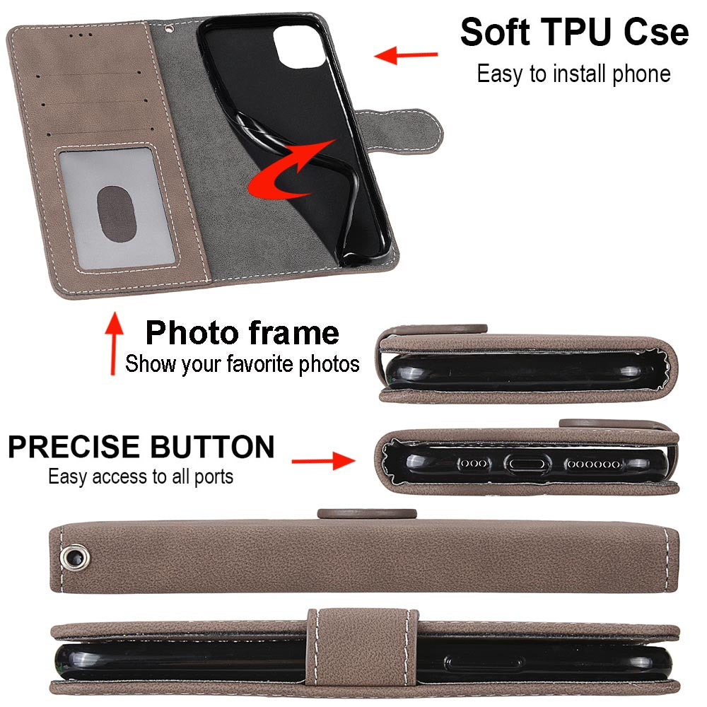 Retro Frosted Surface Wallet Leather Stand Phone Case for Samsung Galaxy S20 FE 4G/FE 5G/S20 Lite - Coffee