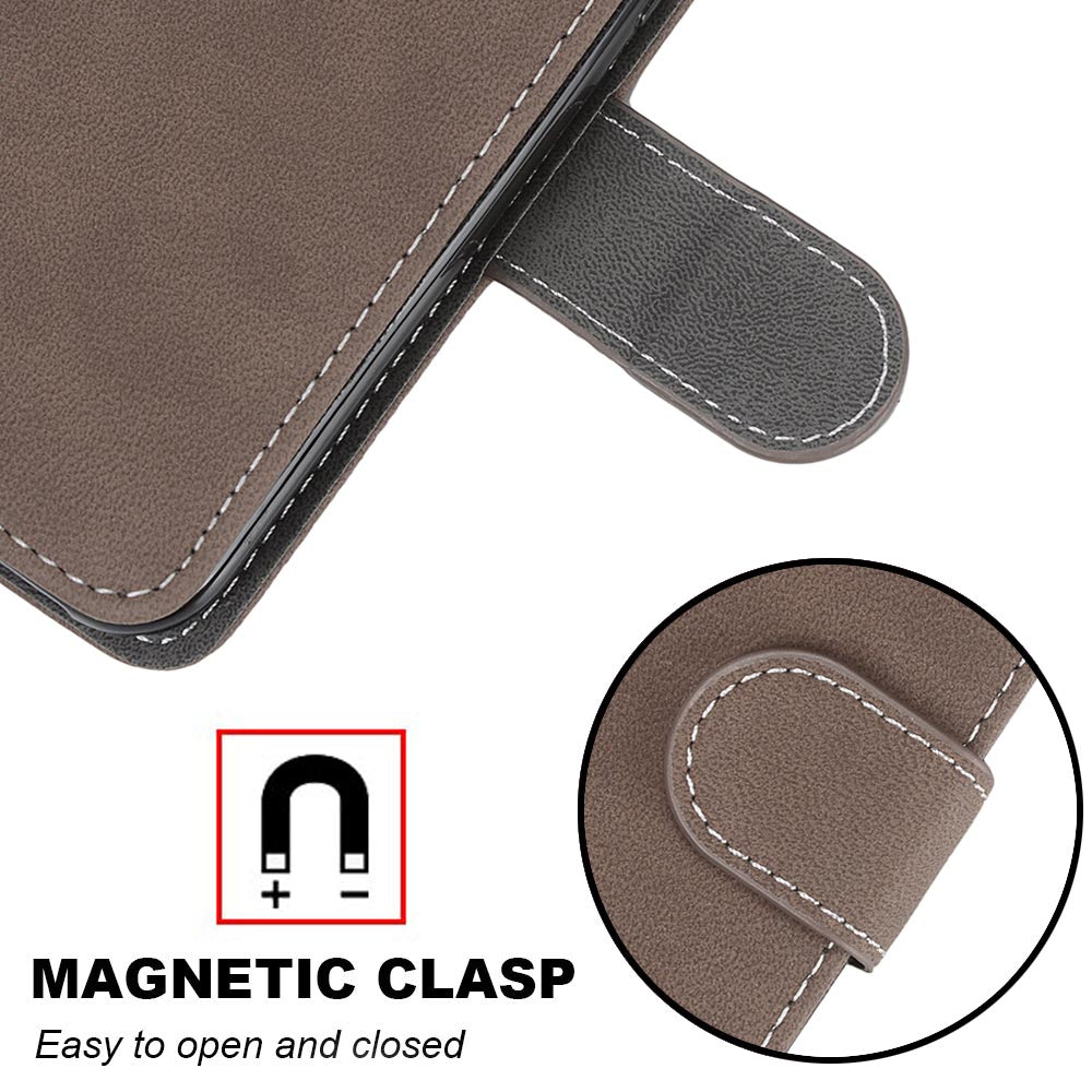 Retro Frosted Surface Wallet Leather Stand Phone Case for Samsung Galaxy S20 FE 4G/FE 5G/S20 Lite - Coffee