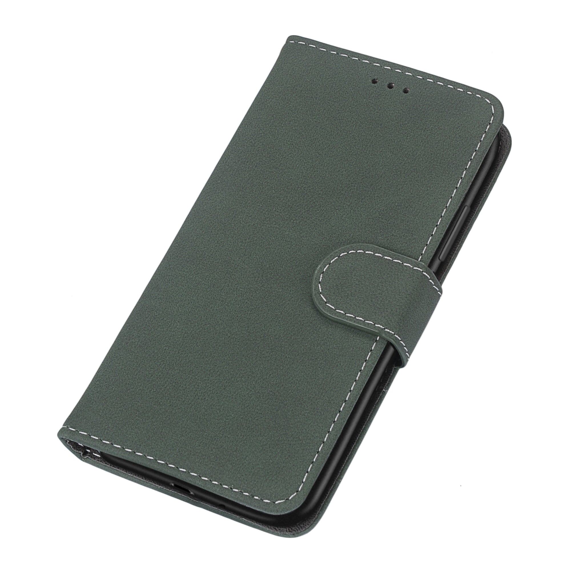 Retro Frosted Surface Wallet Leather Stand Phone Case for Samsung Galaxy S20 FE 4G/FE 5G/S20 Lite - Green