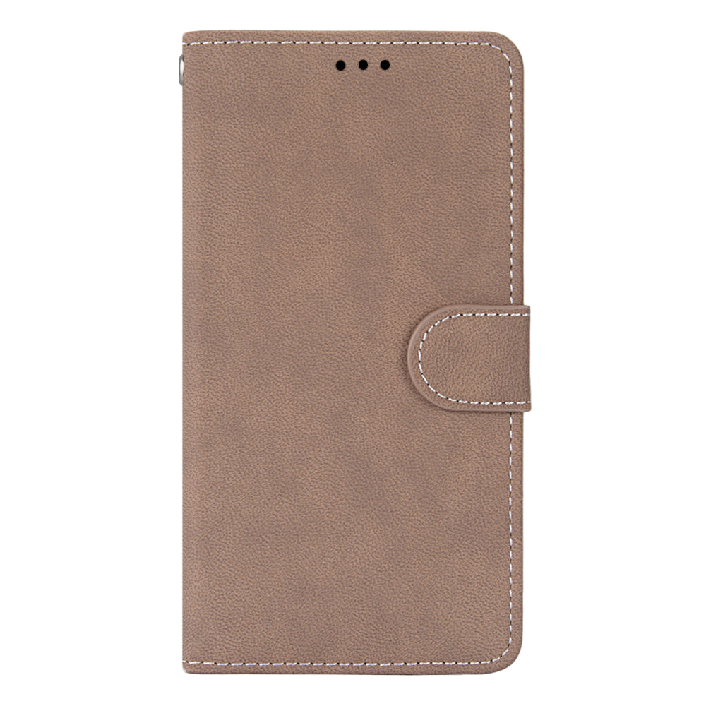 Retro Frosted Surface Wallet Leather Stand Phone Case for Samsung Galaxy S20 FE 4G/FE 5G/S20 Lite - Brown