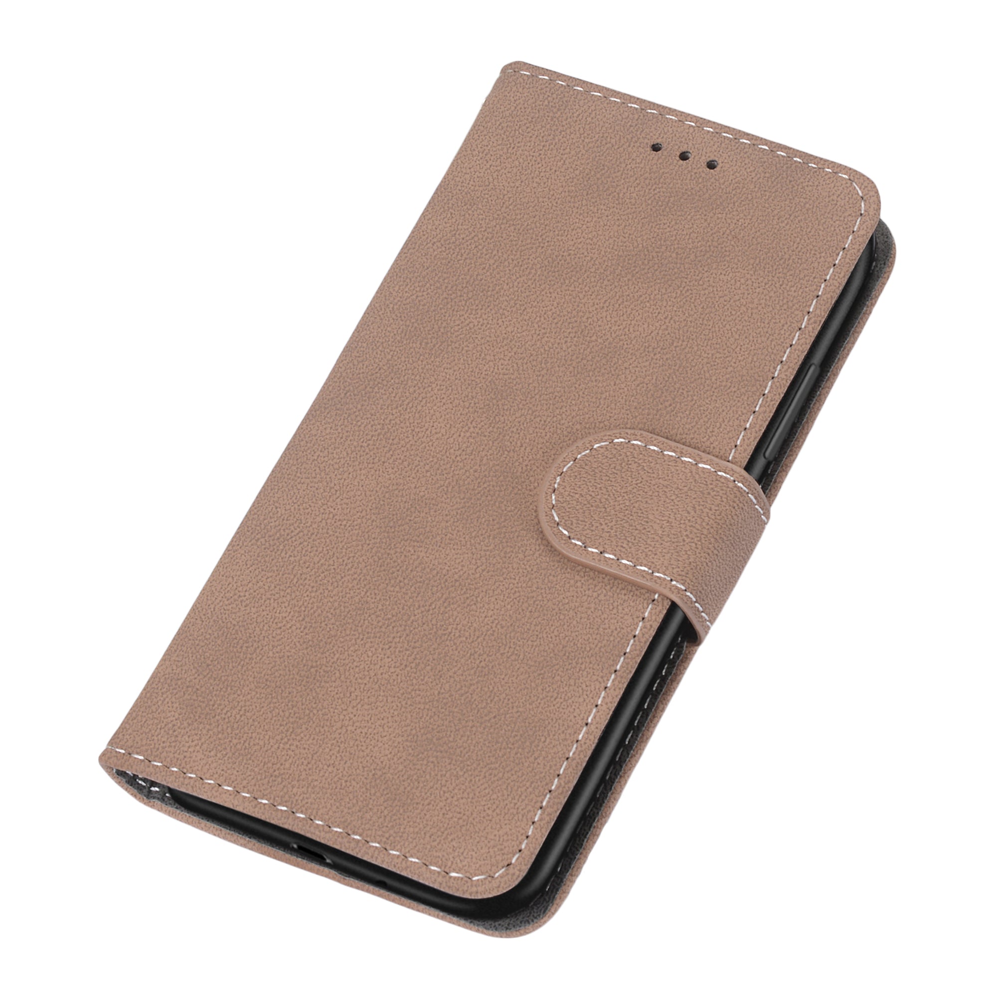 Retro Frosted Surface Wallet Leather Stand Phone Case for Samsung Galaxy S20 FE 4G/FE 5G/S20 Lite - Brown