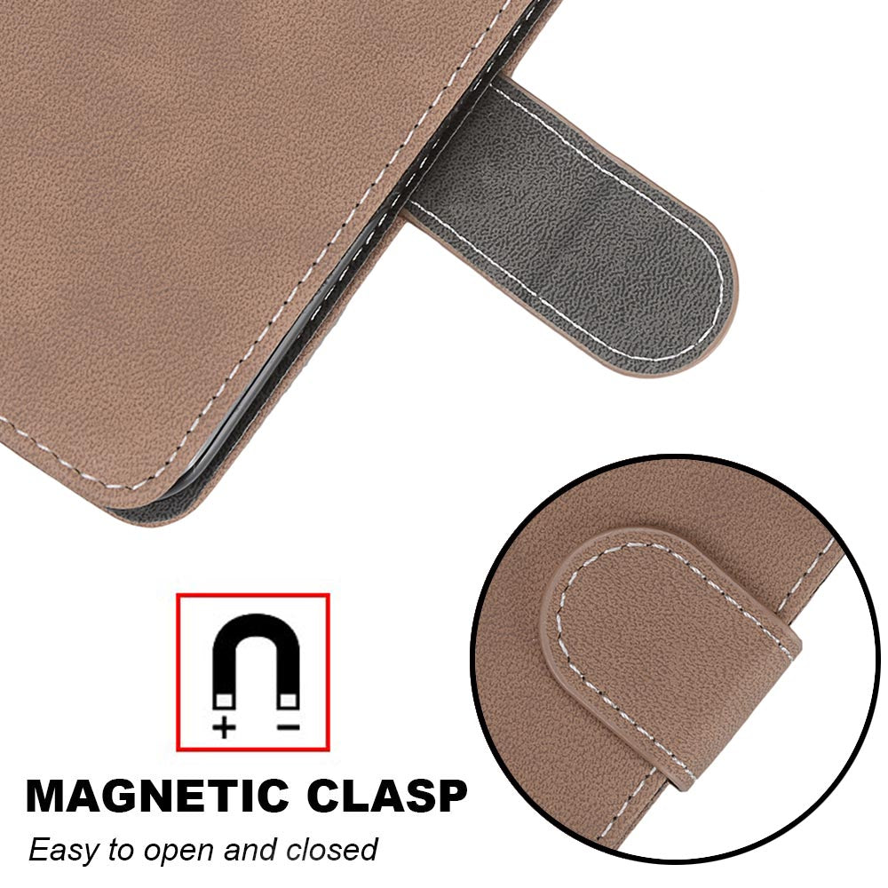 Retro Frosted Surface Wallet Leather Stand Phone Case for Samsung Galaxy S20 FE 4G/FE 5G/S20 Lite - Brown