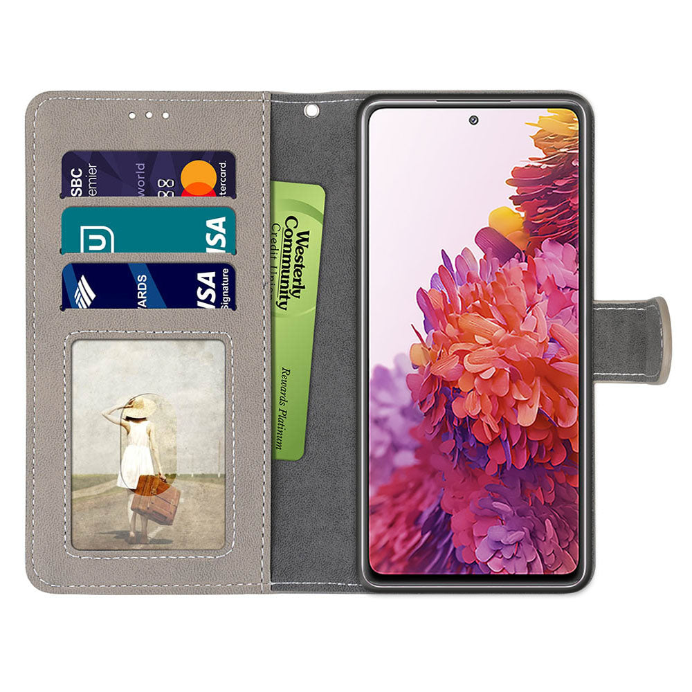 Retro Frosted Surface Wallet Leather Stand Phone Case for Samsung Galaxy S20 FE 4G/FE 5G/S20 Lite - Grey