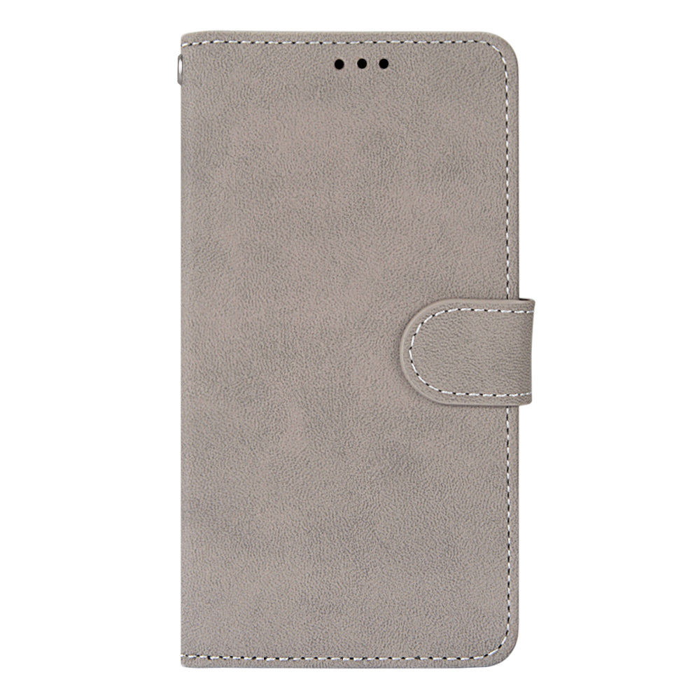 Retro Frosted Surface Wallet Leather Stand Phone Case for Samsung Galaxy S20 FE 4G/FE 5G/S20 Lite - Grey