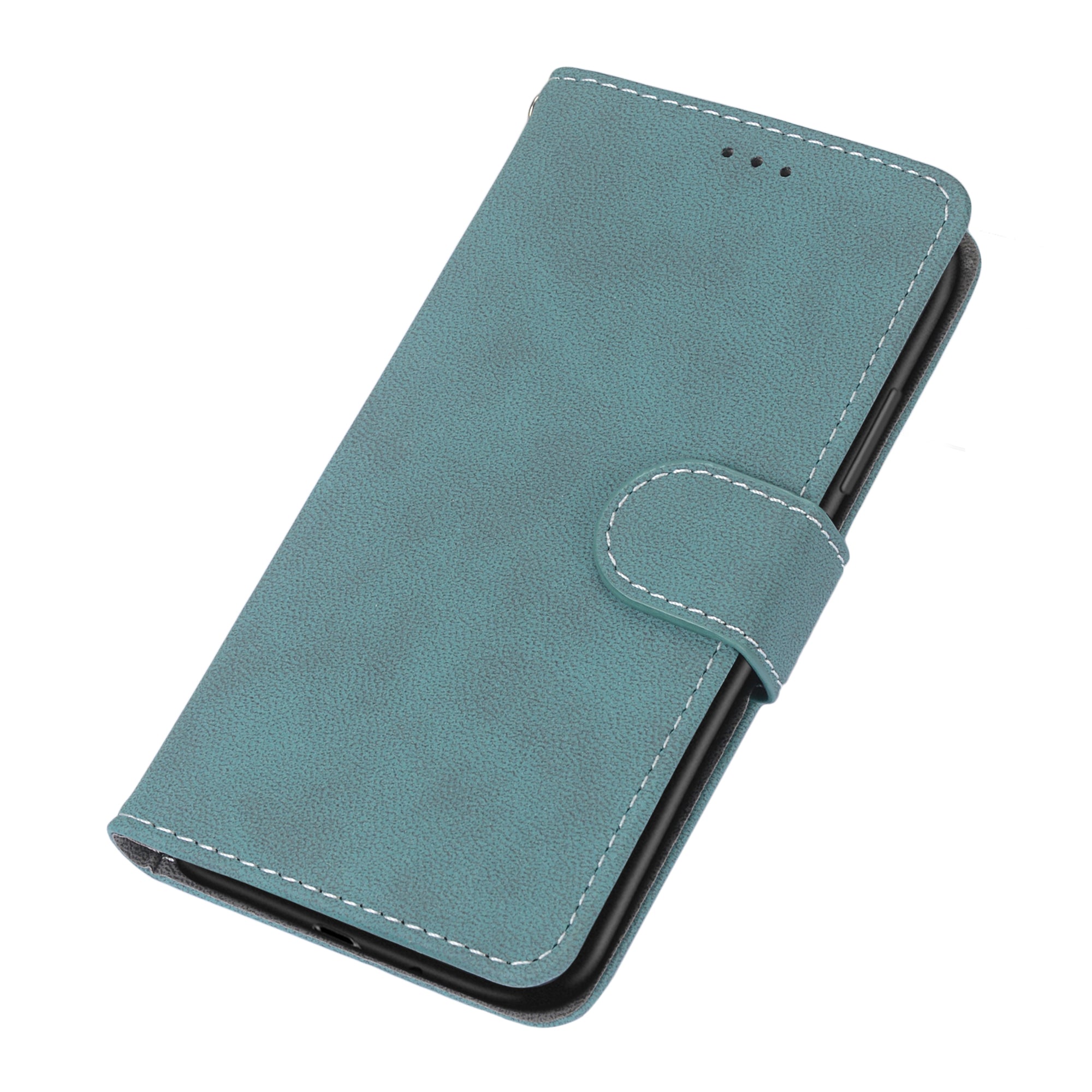 Retro Frosted Surface Wallet Leather Stand Phone Case for Samsung Galaxy S20 FE 4G/FE 5G/S20 Lite - Blue