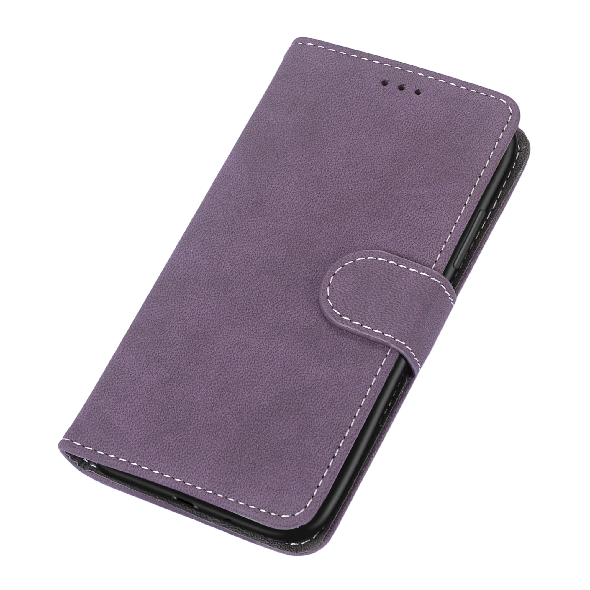 Retro Frosted Surface Wallet Leather Stand Phone Case for Samsung Galaxy S20 FE 4G/FE 5G/S20 Lite - Purple