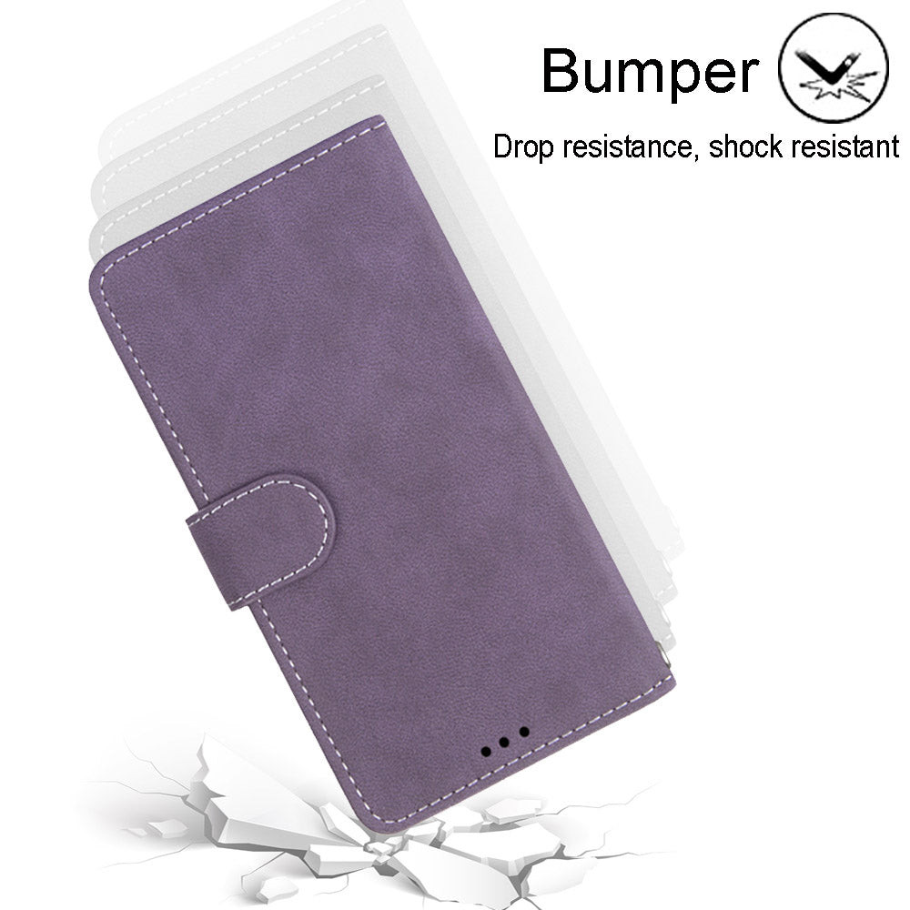 Retro Frosted Surface Wallet Leather Stand Phone Case for Samsung Galaxy S20 FE 4G/FE 5G/S20 Lite - Purple