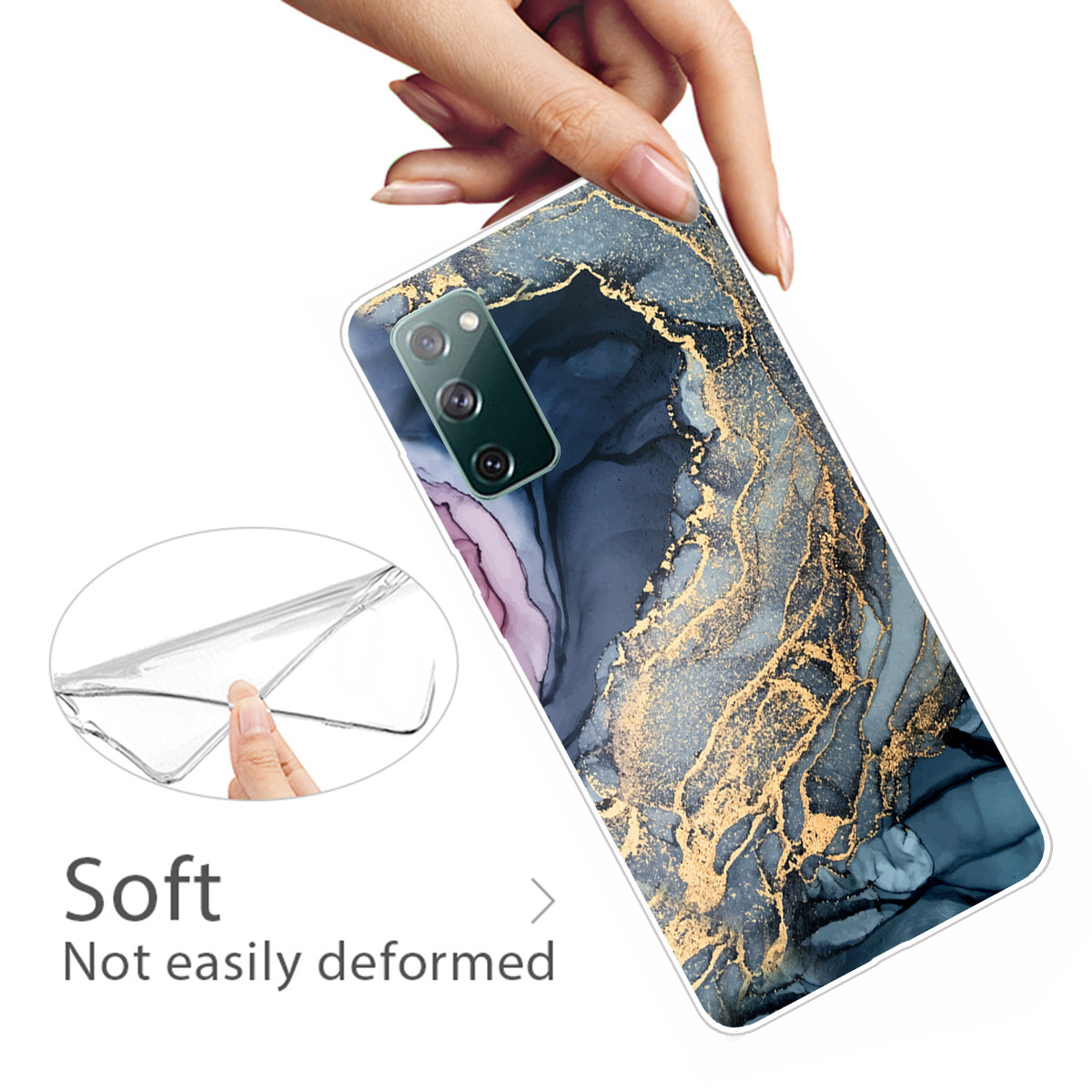 For Samsung Galaxy S20 FE 4G/5G/S20 Lite/S20 FE 2022 Shockproof TPU Case Marble Pattern Printed Phone Protector - Style A