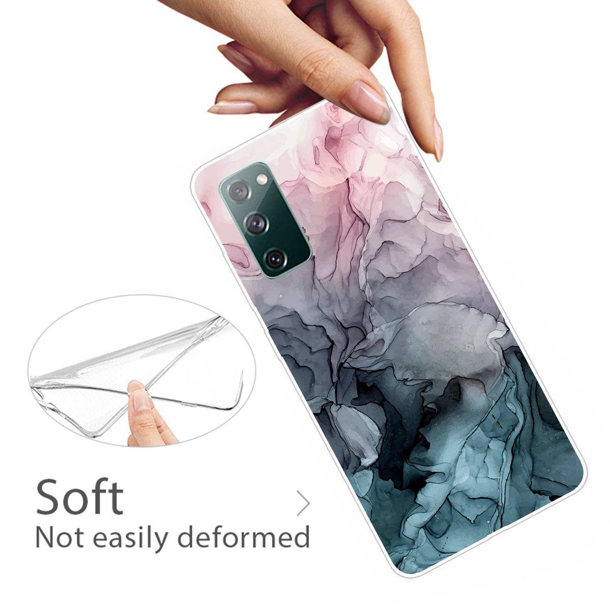 For Samsung Galaxy S20 FE 4G/5G/S20 Lite/S20 FE 2022 Shockproof TPU Case Marble Pattern Printed Phone Protector - Style C