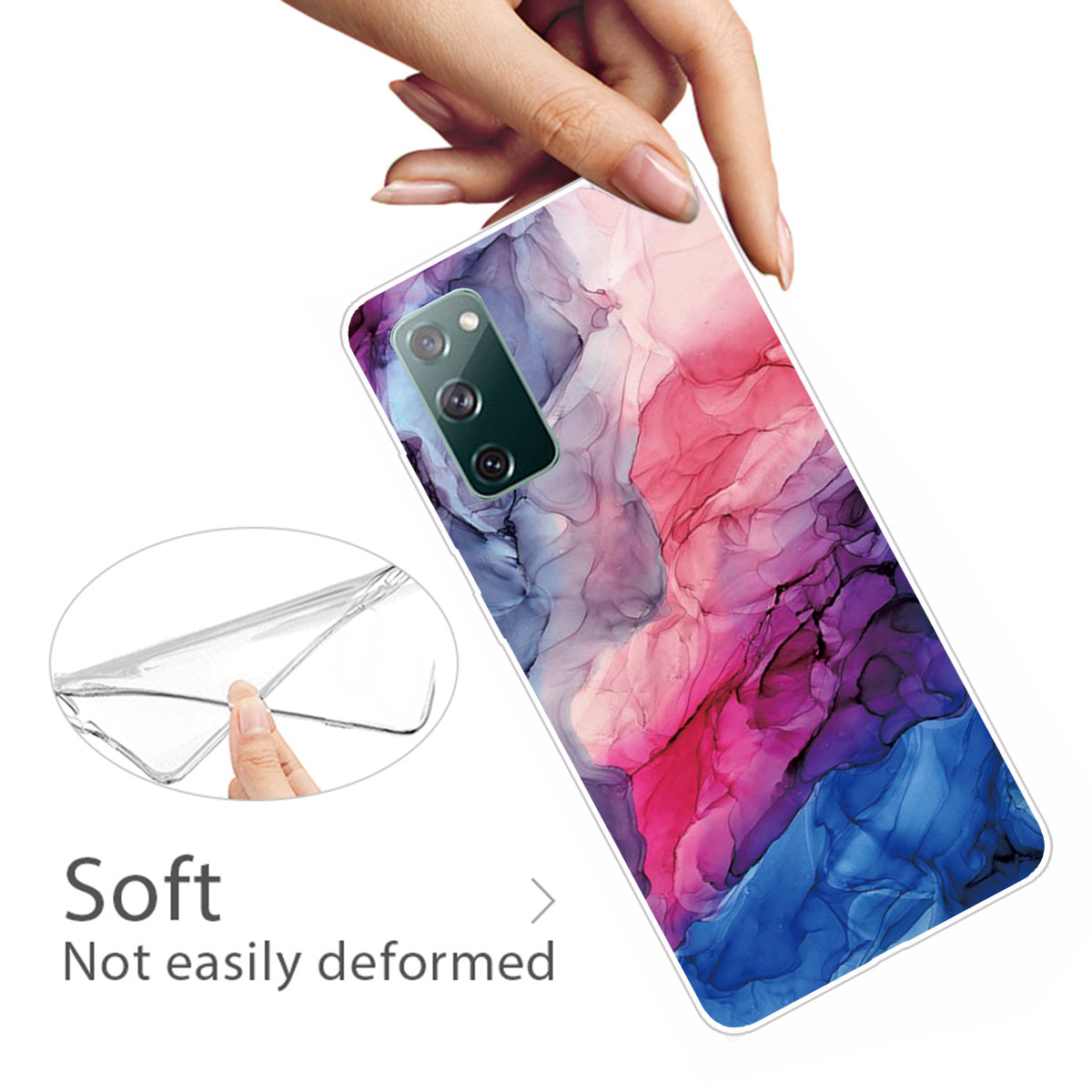 For Samsung Galaxy S20 FE 4G/5G/S20 Lite/S20 FE 2022 Shockproof TPU Case Marble Pattern Printed Phone Protector - Style D