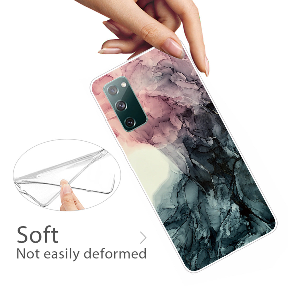 For Samsung Galaxy S20 FE 4G/5G/S20 Lite/S20 FE 2022 Shockproof TPU Case Marble Pattern Printed Phone Protector - Style E