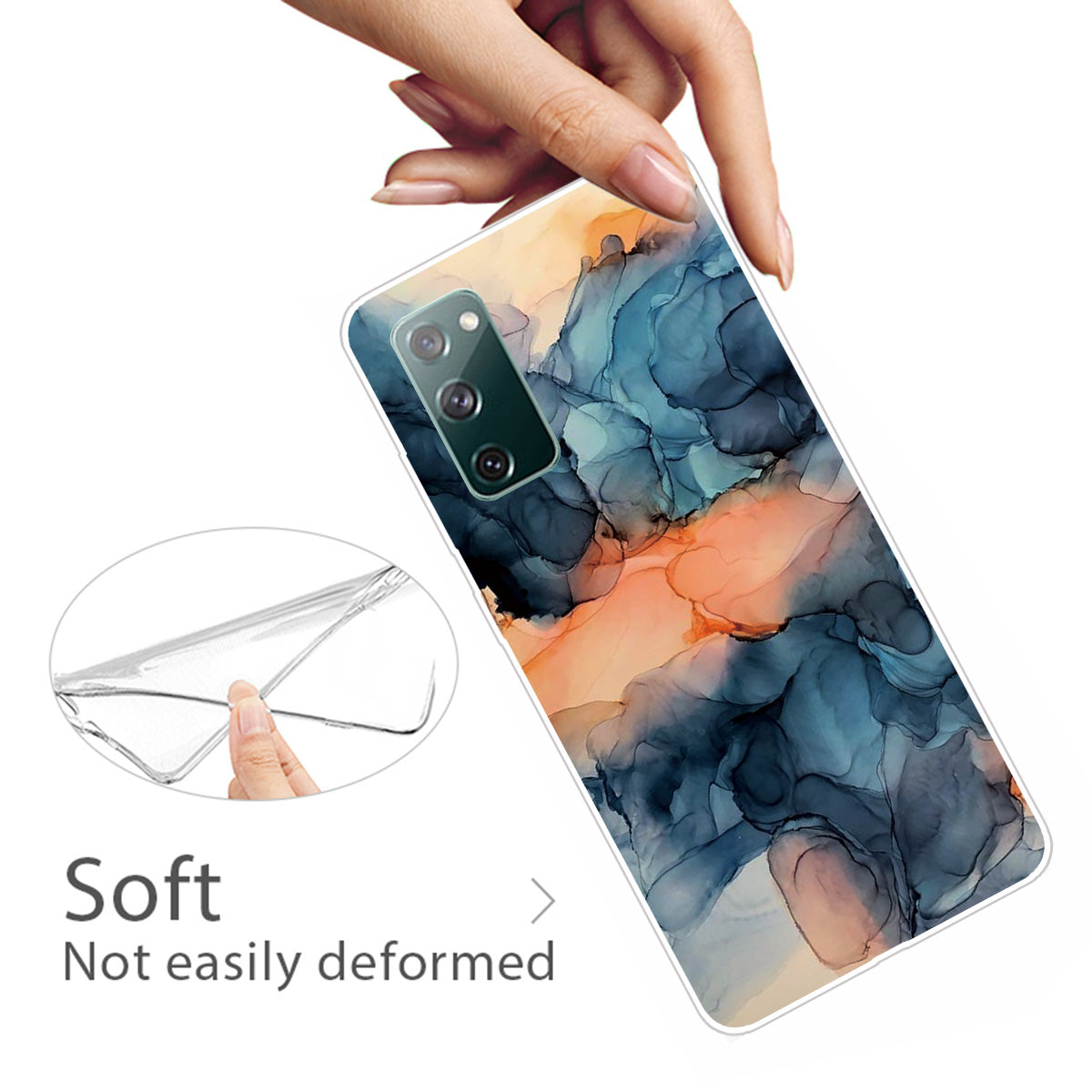 For Samsung Galaxy S20 FE 4G/5G/S20 Lite/S20 FE 2022 Shockproof TPU Case Marble Pattern Printed Phone Protector - Style G