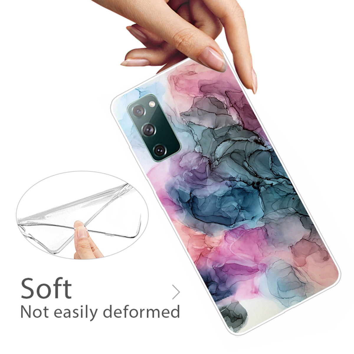 For Samsung Galaxy S20 FE 4G/5G/S20 Lite/S20 FE 2022 Shockproof TPU Case Marble Pattern Printed Phone Protector - Style H