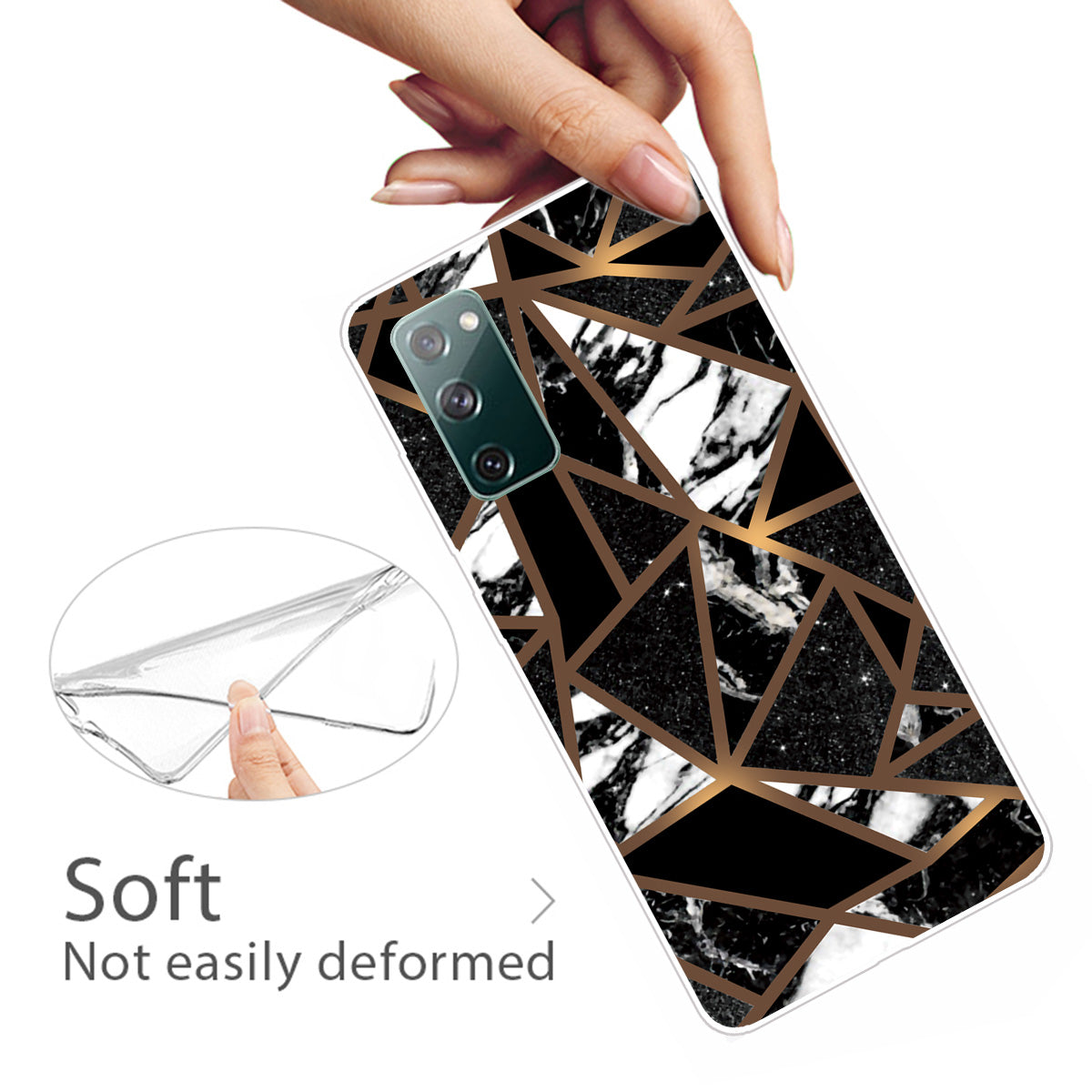 For Samsung Galaxy S20 FE 4G/5G/S20 Lite/S20 FE 2022 Shockproof TPU Case Marble Pattern Printed Phone Protector - Style L