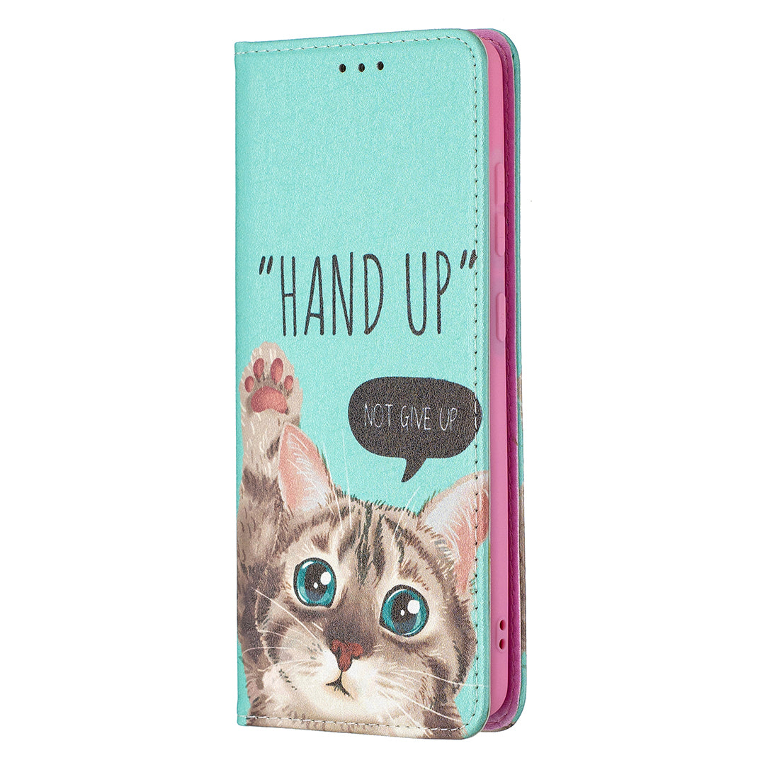 Auto-absorbed Stylish Patterned PU Leather Stand Phone Case for Samsung Galaxy S20 FE 4G/FE 5G/S20 Lite/S20 FE 2022 - Cat