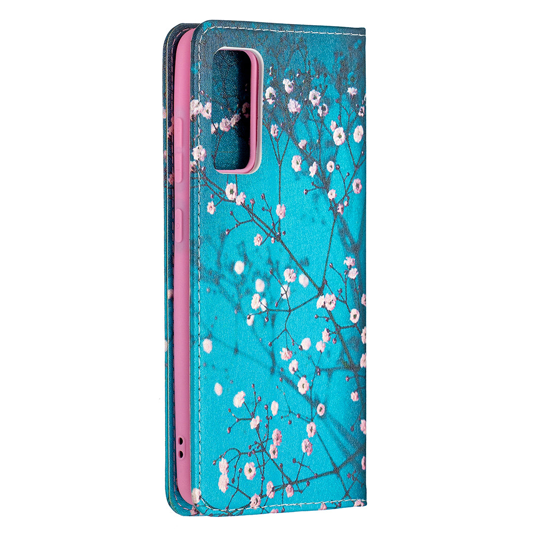 Auto-absorbed Stylish Patterned PU Leather Stand Phone Case for Samsung Galaxy S20 FE 4G/FE 5G/S20 Lite/S20 FE 2022 - Wintersweet