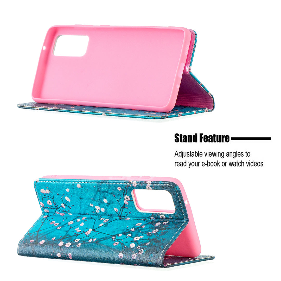 Auto-absorbed Stylish Patterned PU Leather Stand Phone Case for Samsung Galaxy S20 FE 4G/FE 5G/S20 Lite/S20 FE 2022 - Wintersweet