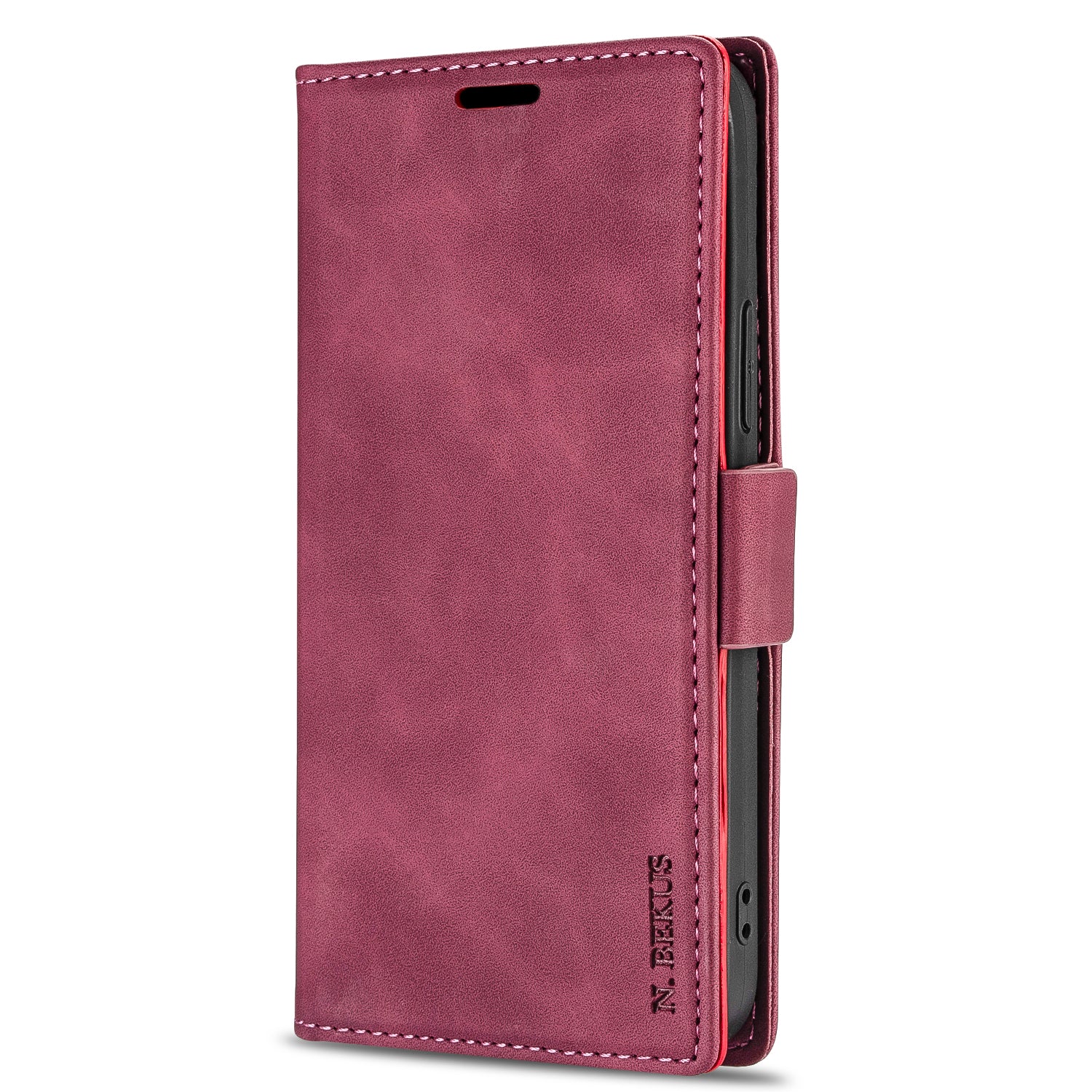 N.BEKUS PU Leather Wallet Phone Stand Case for Samsung Galaxy S20 FE/S20 Fan Edition/S20 FE 5G/S20 Fan Edition 5G - Wine Red