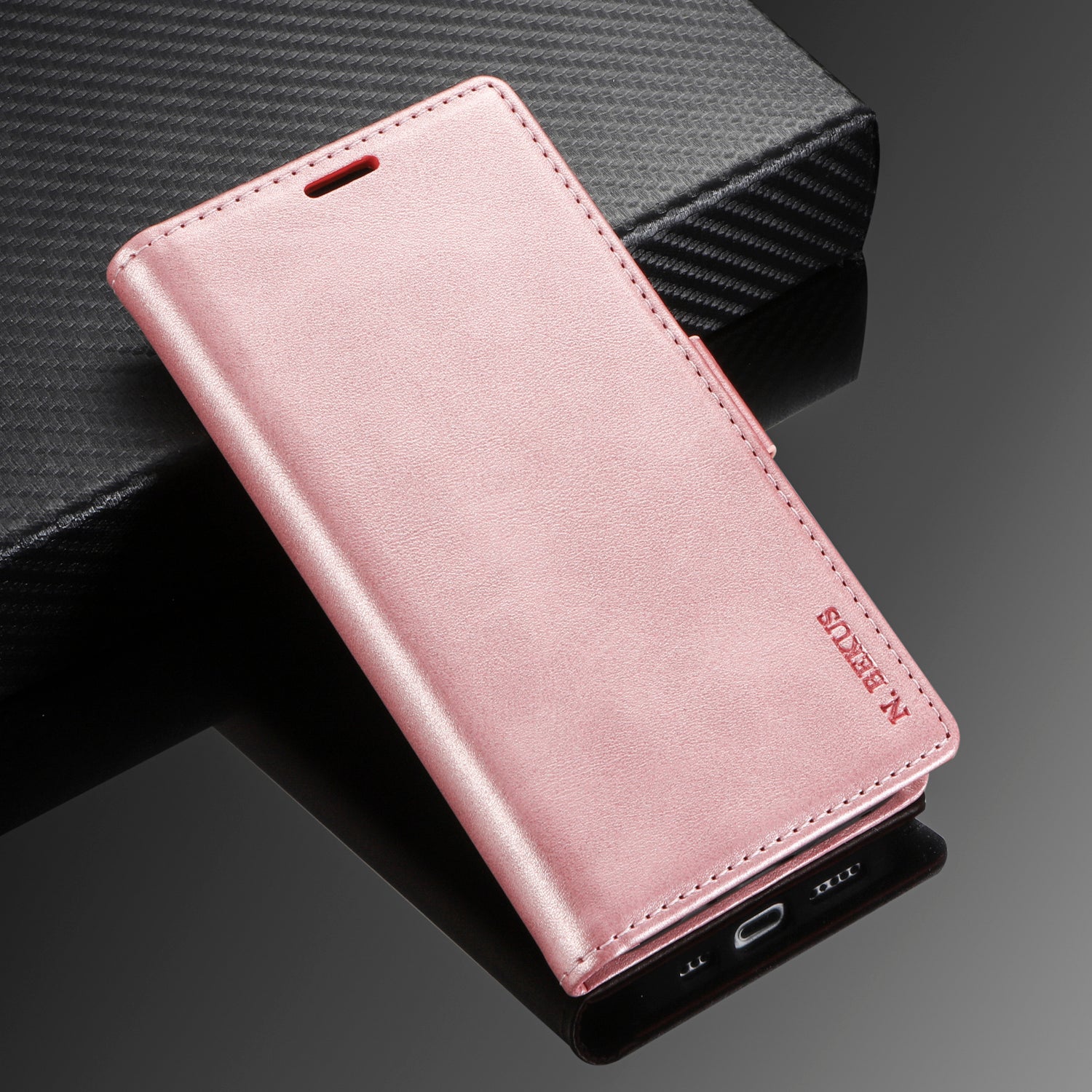 N.BEKUS PU Leather Wallet Phone Stand Case for Samsung Galaxy S20 FE/S20 Fan Edition/S20 FE 5G/S20 Fan Edition 5G - Rose Gold